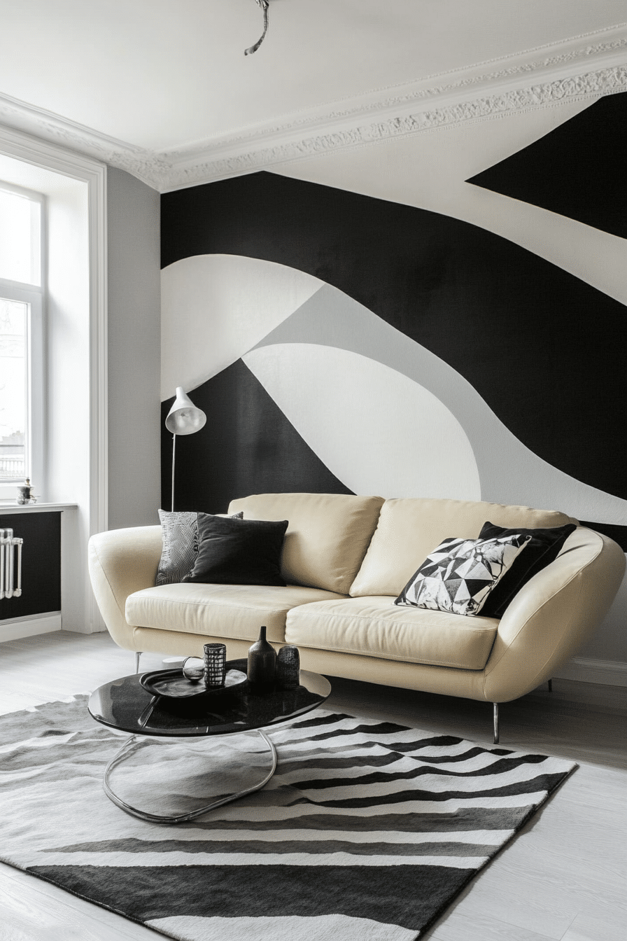 10. Monochrome Chic Lounge (Cream Couch Living Room Ideas) - Cream Couch Living Room Ideas