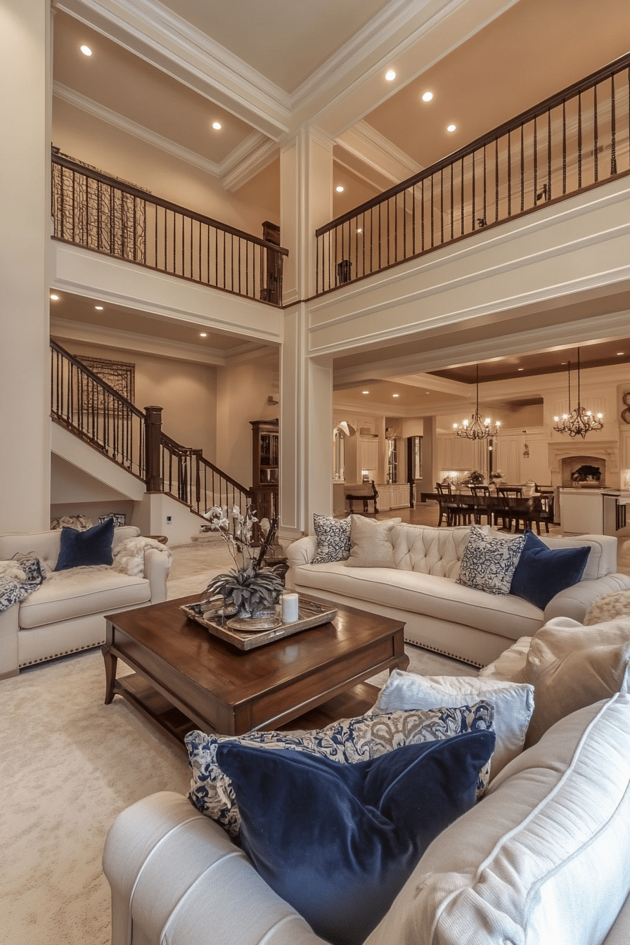 15. Transitional Family Hub (Cream Couch Living Room Ideas) - Cream Couch Living Room Ideas