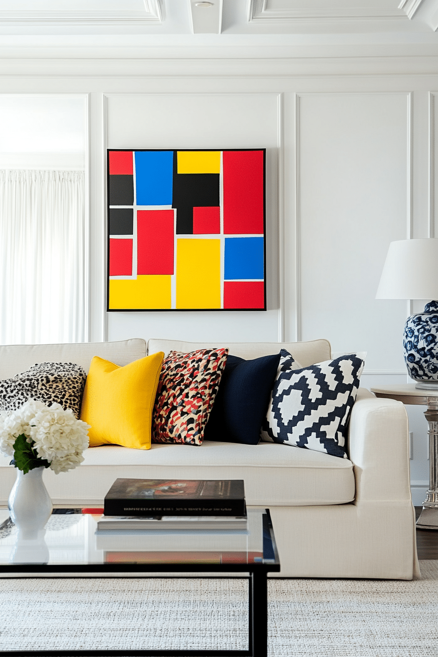 23. Pop Art Accent Room (Cream Couch Living Room Ideas) - Cream Couch Living Room Ideas