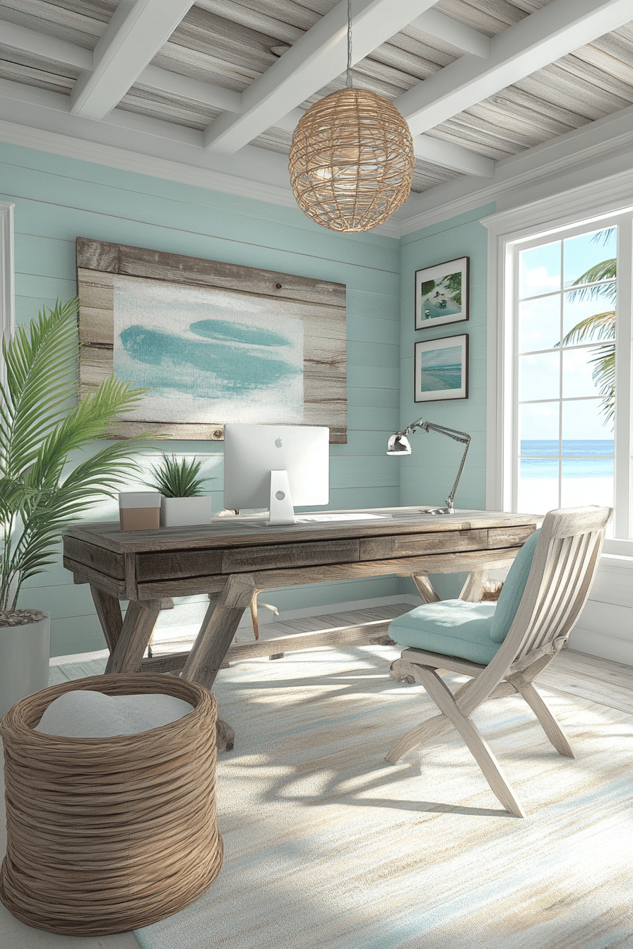 2. Coastal Breeze Workspace (Bloxburg Office Ideas) - Bloxburg Office Ideas