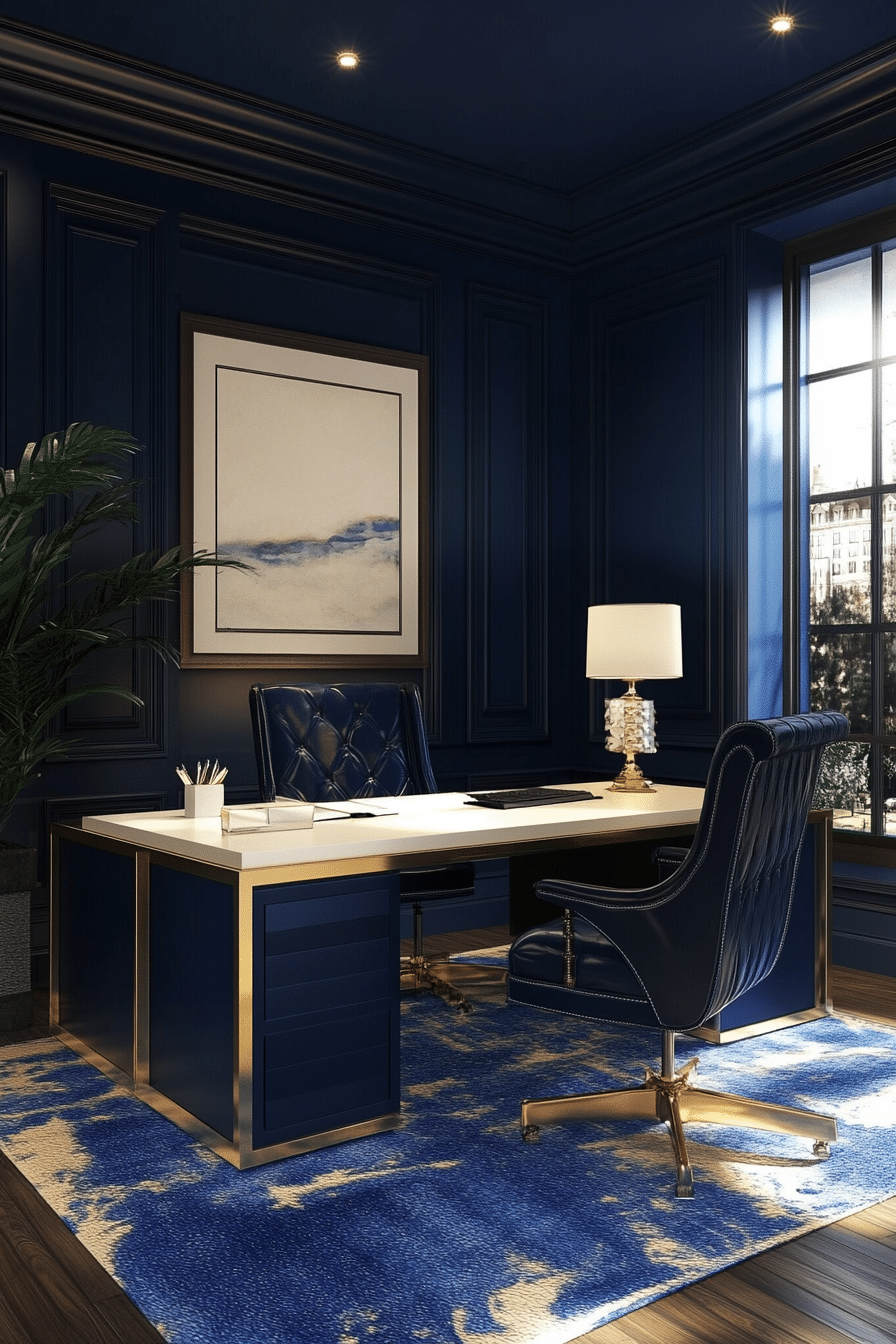 12. Royal Blue Corner (Bloxburg Office Ideas) - Bloxburg Office Ideas