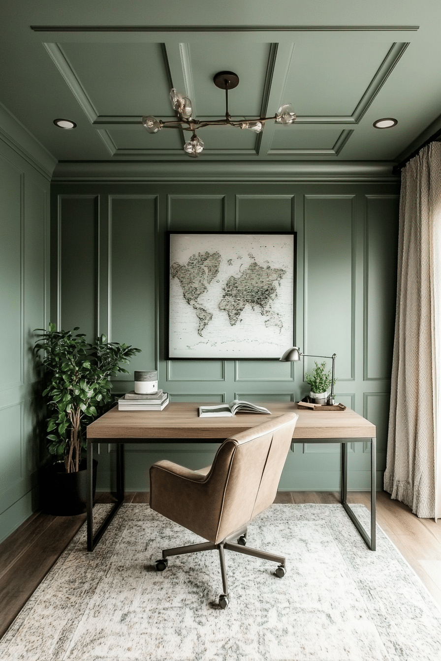 19. Muted Green Study Room (Bloxburg Office Ideas) - Bloxburg Office Ideas