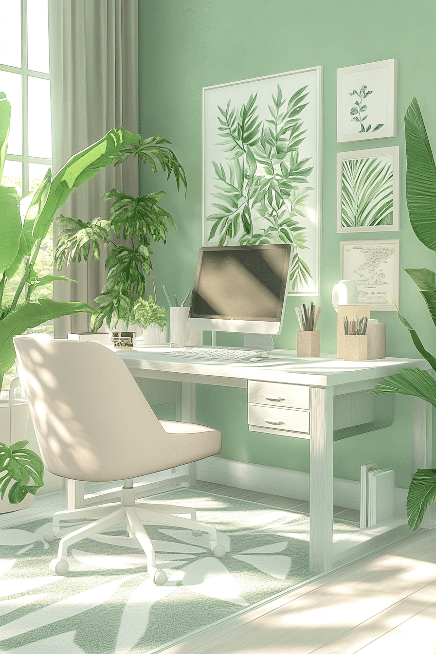 24. Mint Fresh Office (Bloxburg Office Ideas) - Bloxburg Office Ideas