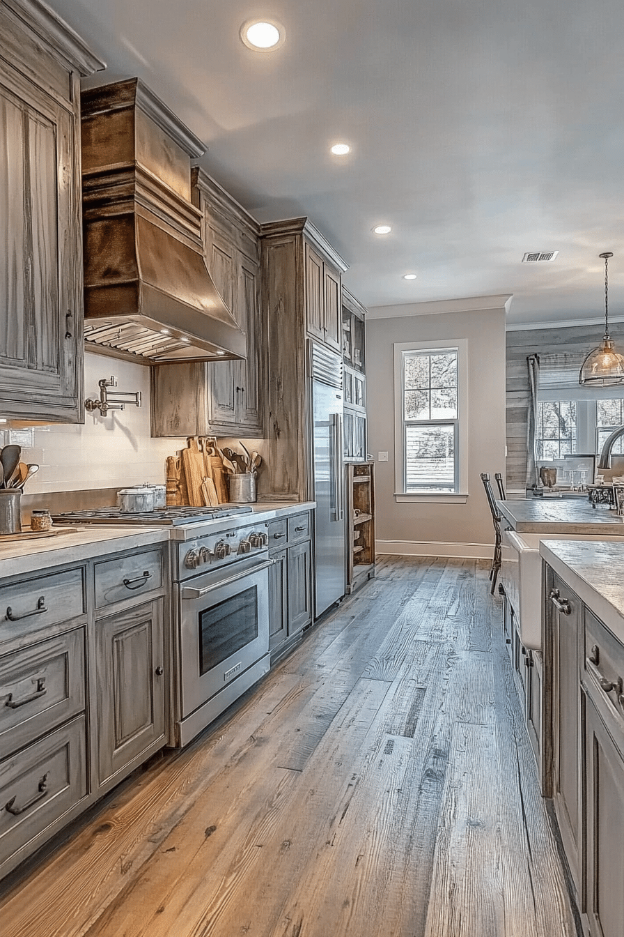 5. Rustic Farmhouse Gray (Gray Kitchen Ideas) - Gray Kitchen Ideas