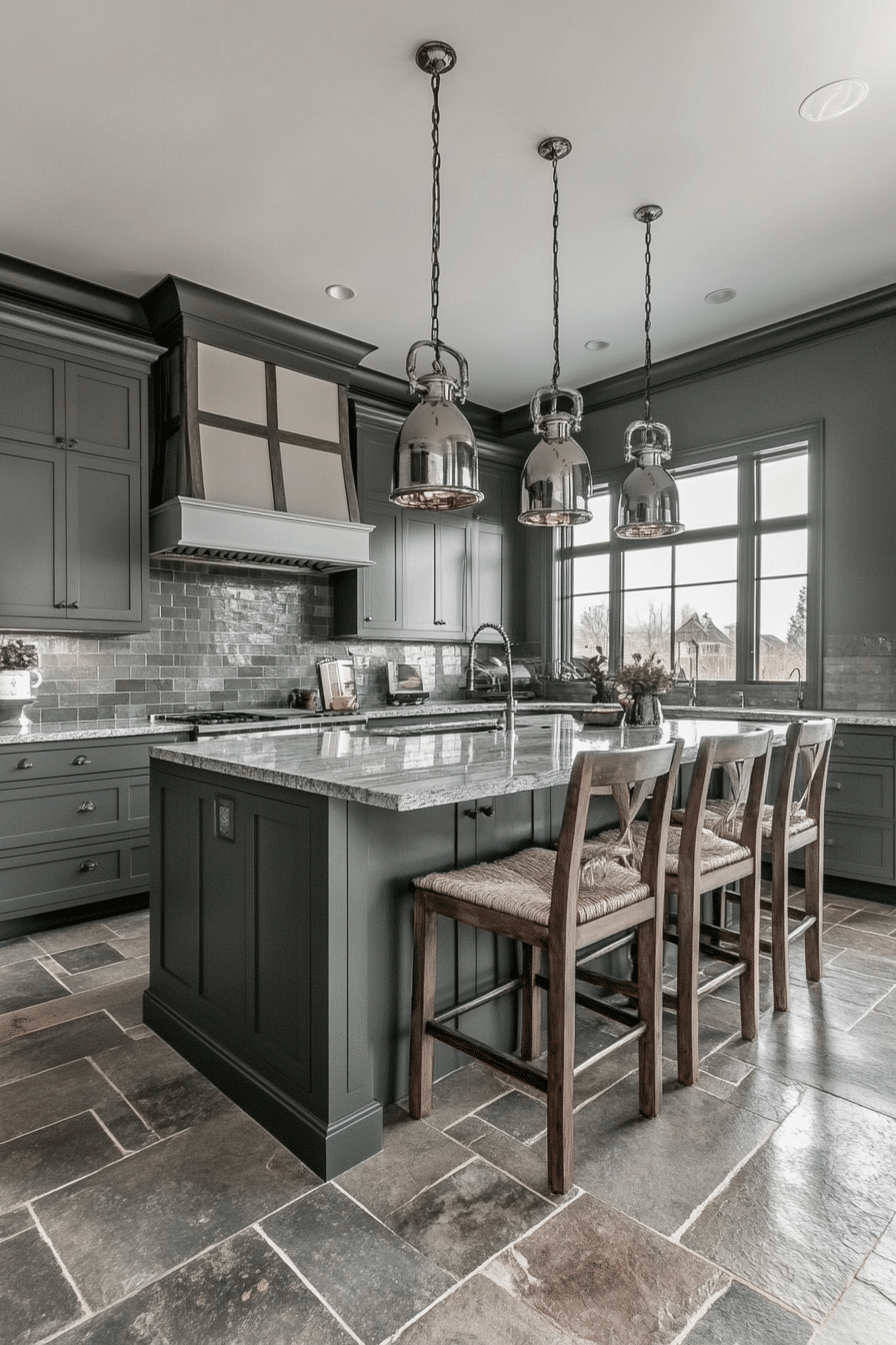 15. Stone-Inspired Gray Kitchen (Gray Kitchen Ideas) - Gray Kitchen Ideas