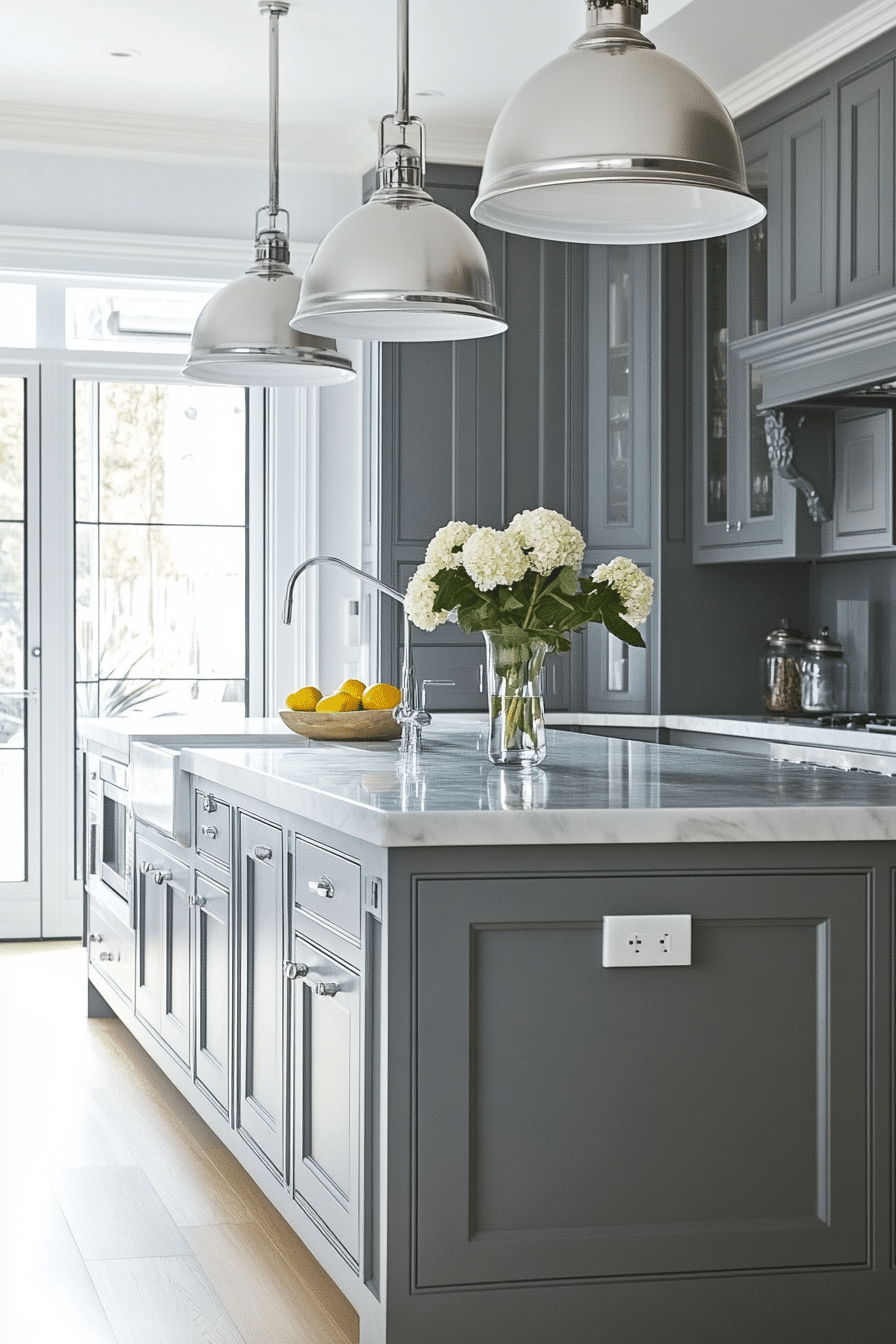 17. Gray Monochrome Kitchen (Gray Kitchen Ideas) - Gray Kitchen Ideas