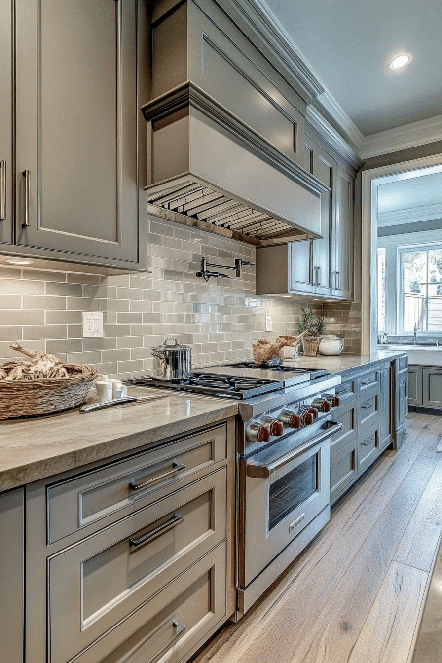 18. Gray and Green Natural Blend (Gray Kitchen Ideas) - Gray Kitchen Ideas