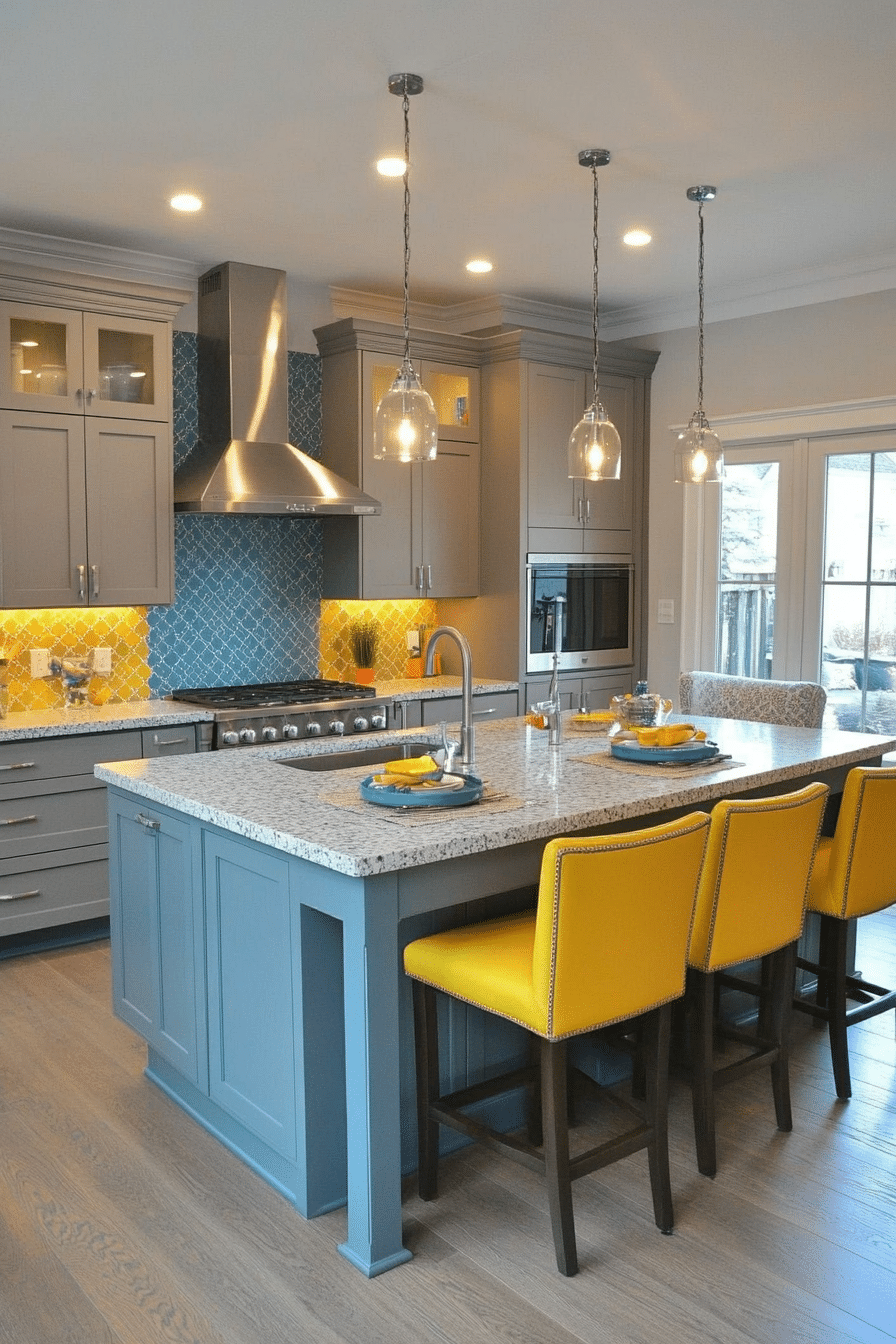22. Gray with Pop of Color (Gray Kitchen Ideas) - Gray Kitchen Ideas