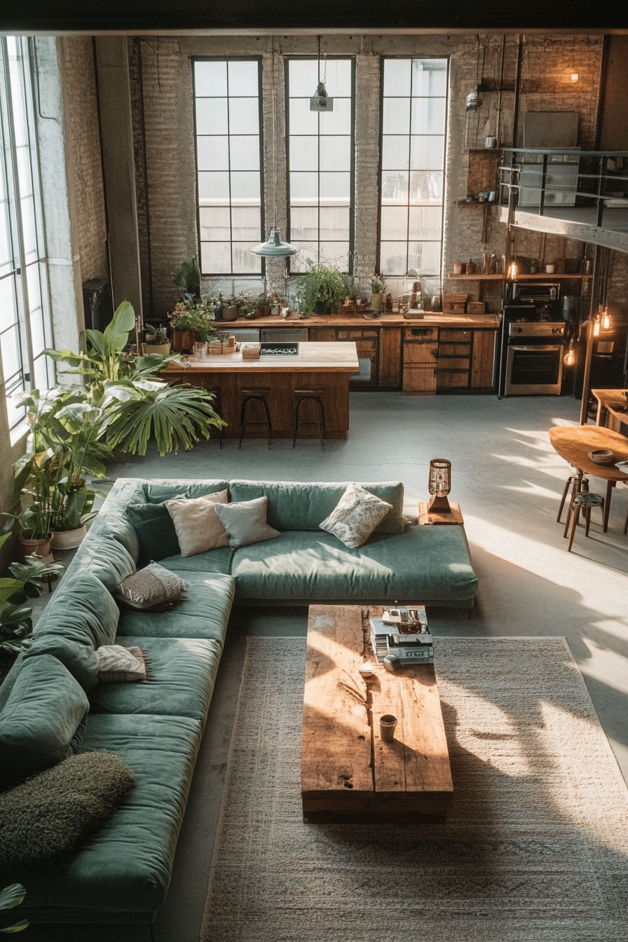 9. Eco-Industrial Blend (Industrial Living Room Ideas) - Industrial Living Room Ideas