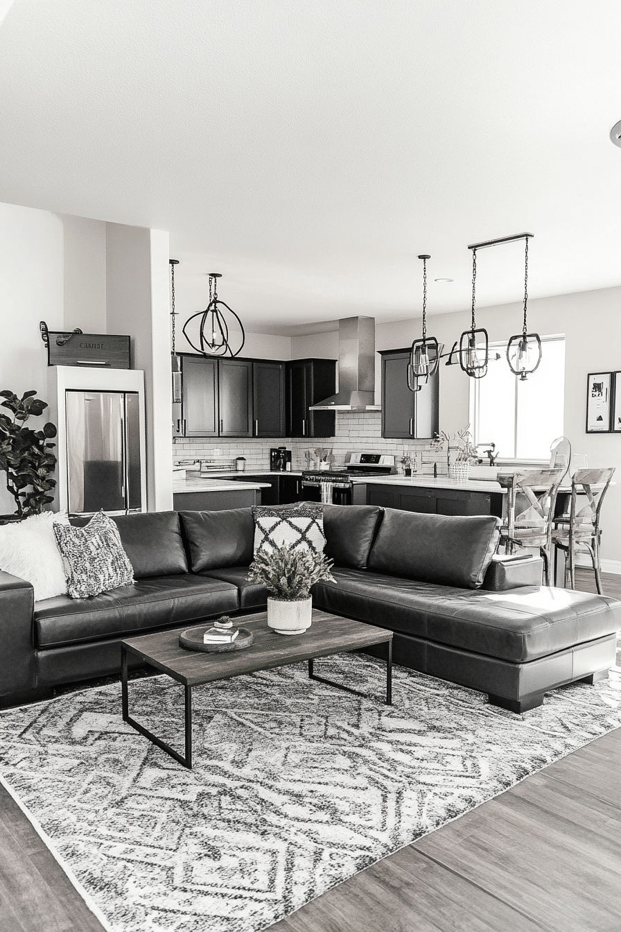 12. Industrial Monochrome (Industrial Living Room Ideas) - Industrial Living Room Ideas