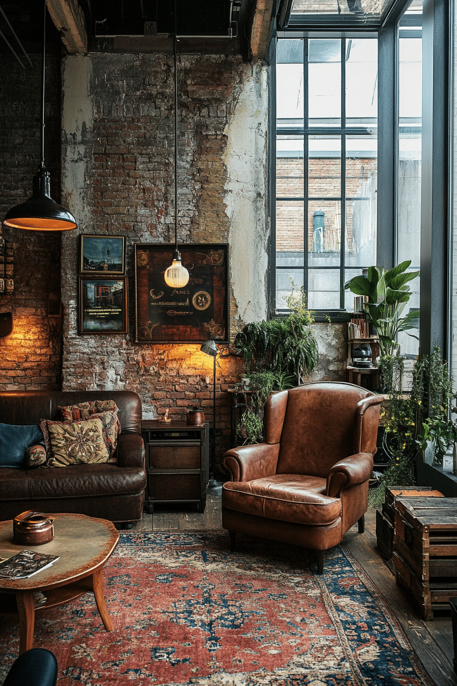 19. Aged Metal Motif (Industrial Living Room Ideas) - Industrial Living Room Ideas