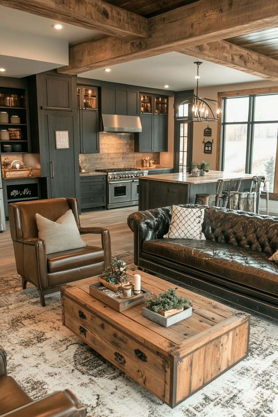 20. Industrial Farmhouse Fusion (Industrial Living Room Ideas) - Industrial Living Room Ideas