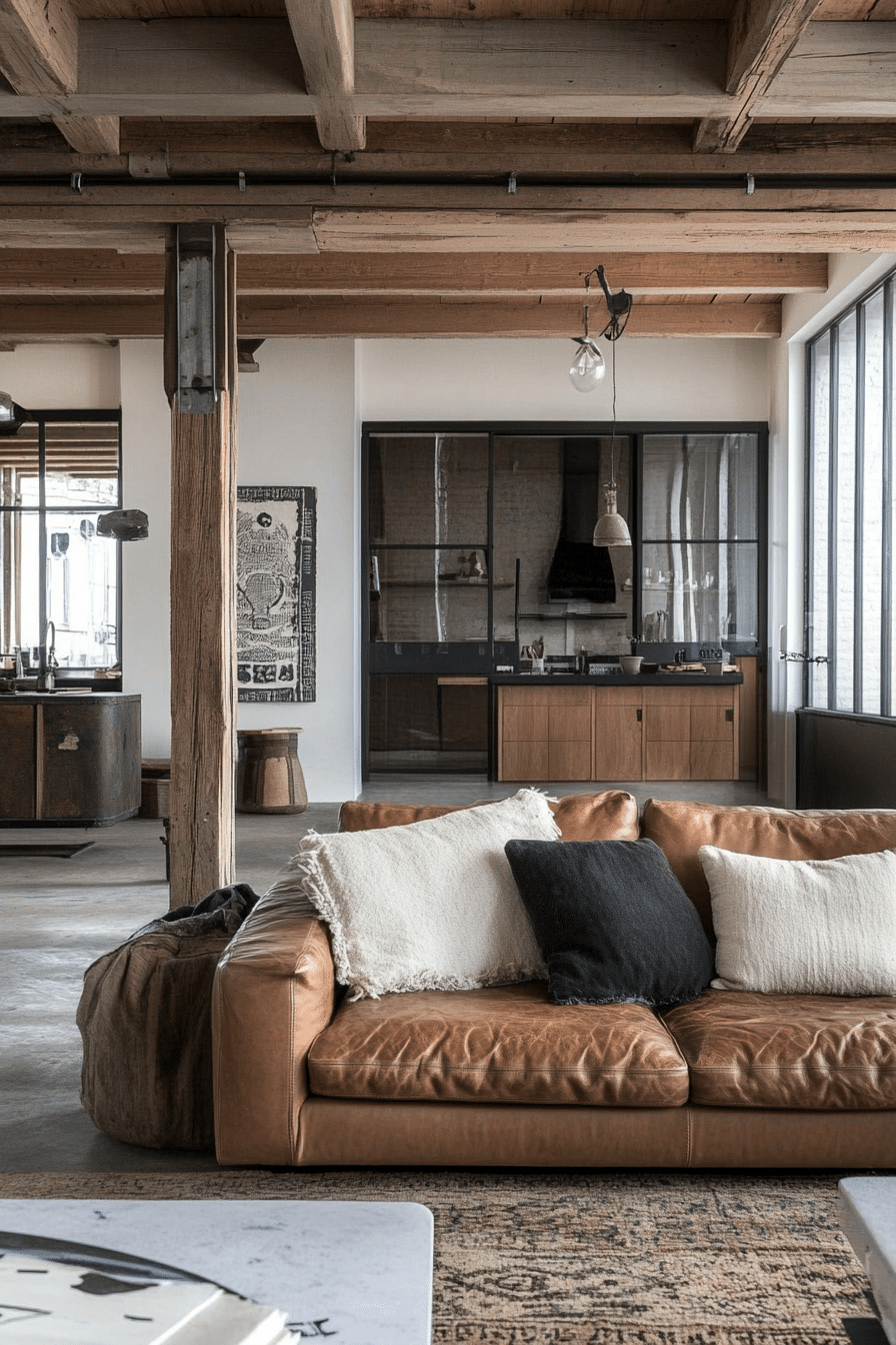 21. Softened Industrial Edge (Industrial Living Room Ideas) - Industrial Living Room Ideas