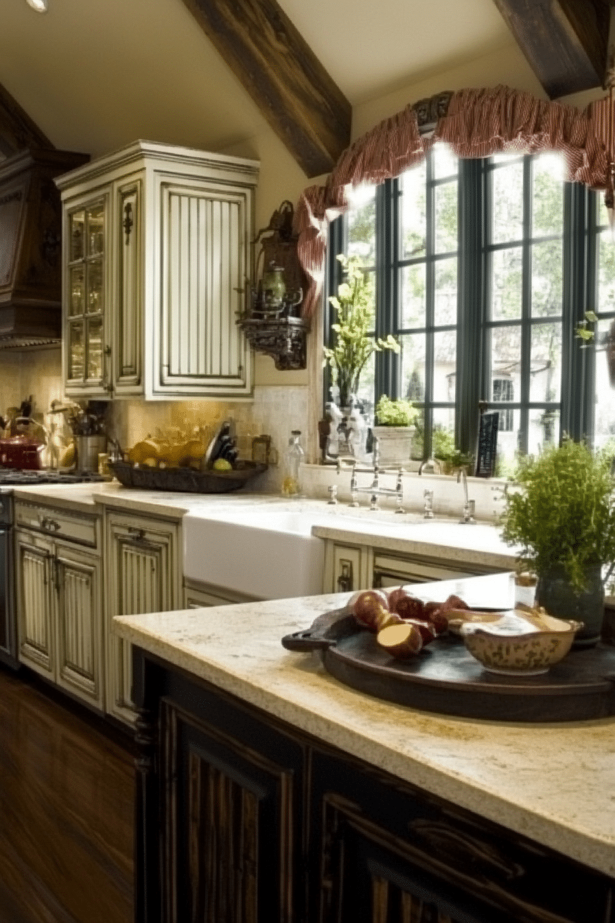 21. French Country Kitchen (White Countertop Kitchen Ideas) - White Countertop Kitchen Ideas