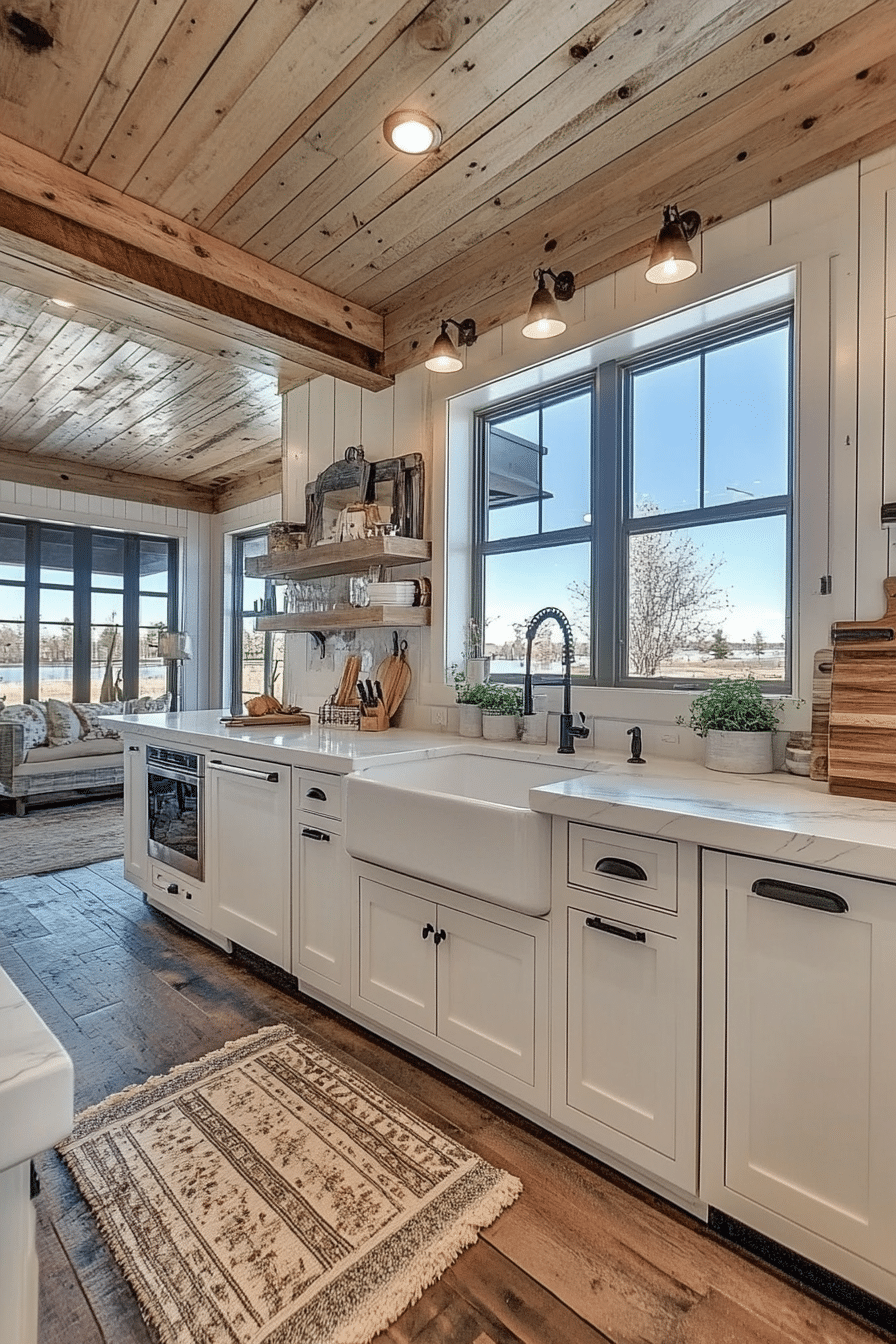 25. Refined Rustic Kitchen (White Countertop Kitchen Ideas) - White Countertop Kitchen Ideas