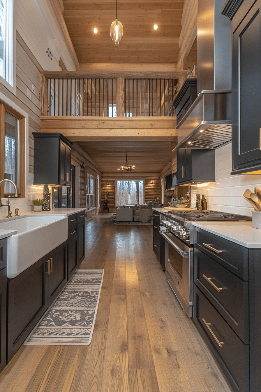 2. Modern Alpine Minimalism (Log House Kitchen Ideas) - Log House Kitchen Ideas