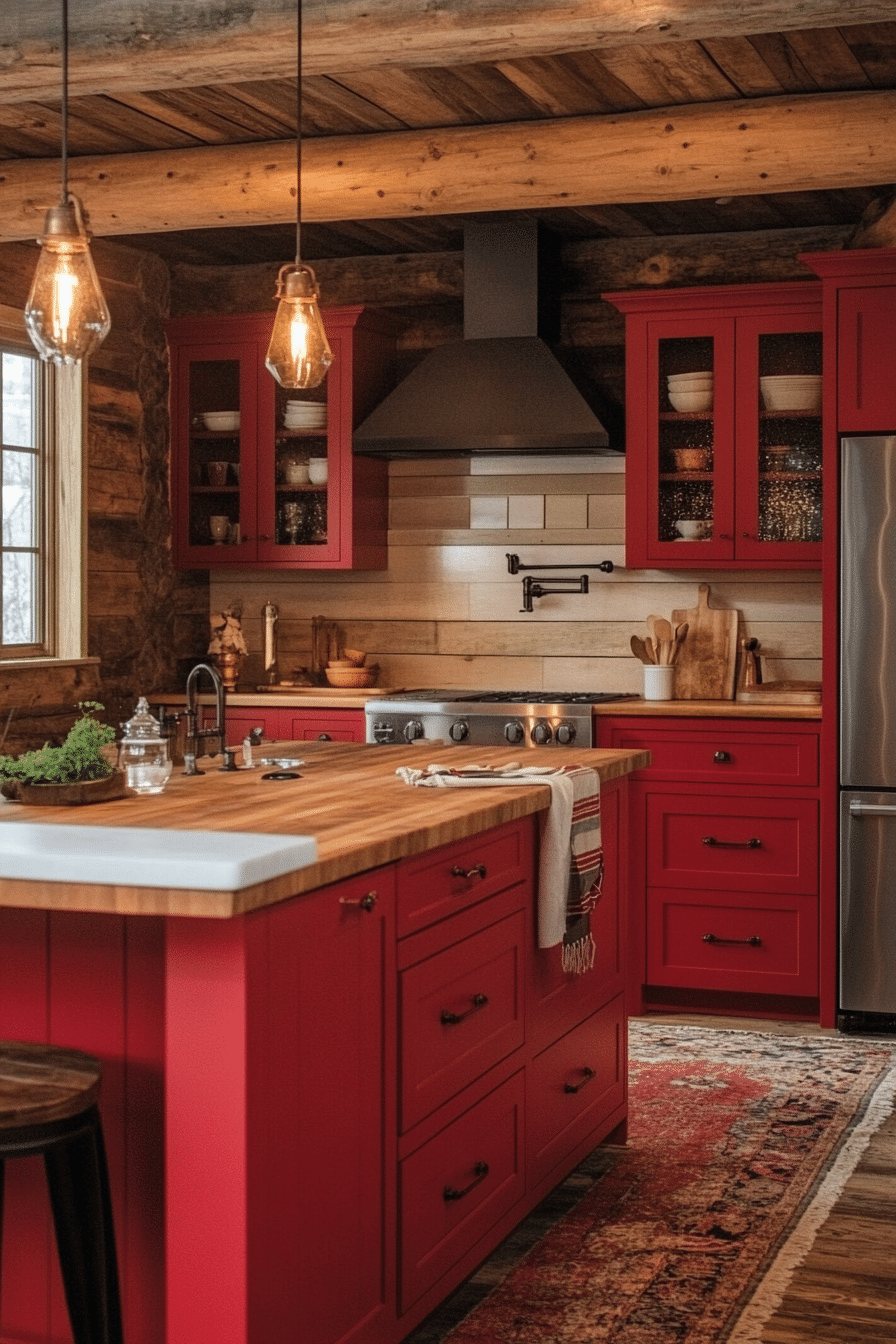 14. Heritage Cabin Revival (Log House Kitchen Ideas) - Log House Kitchen Ideas