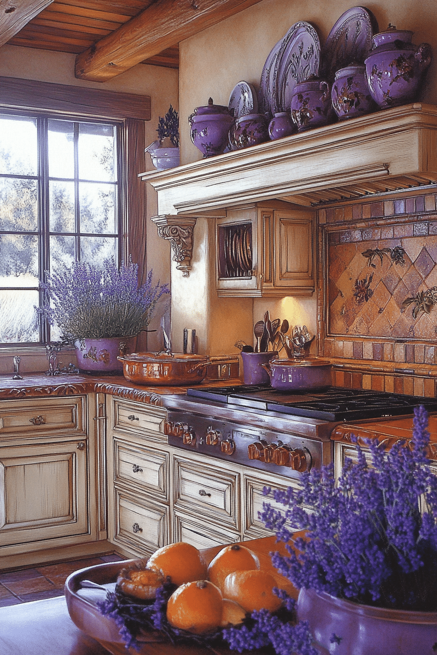 19. French Country Rustic (Log House Kitchen Ideas) - Log House Kitchen Ideas