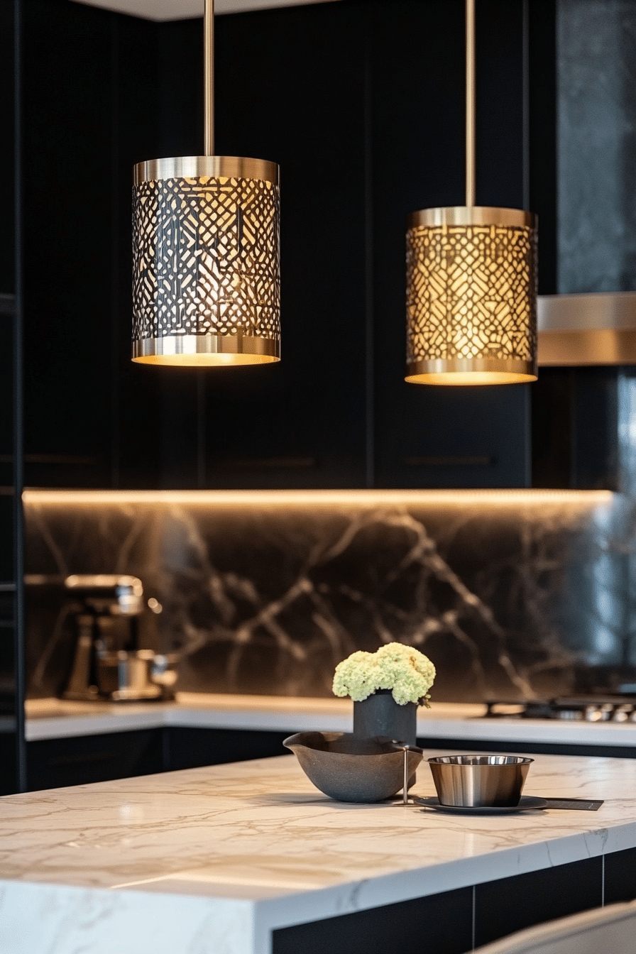 5. Art Deco Gold Geometry (Kitchen Lamp Ideas) - Kitchen Lamp Ideas