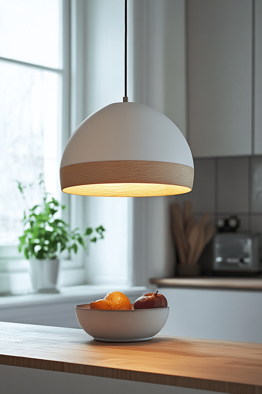 6. Scandinavian Frosted White Dome (Kitchen Lamp Ideas) - Kitchen Lamp Ideas