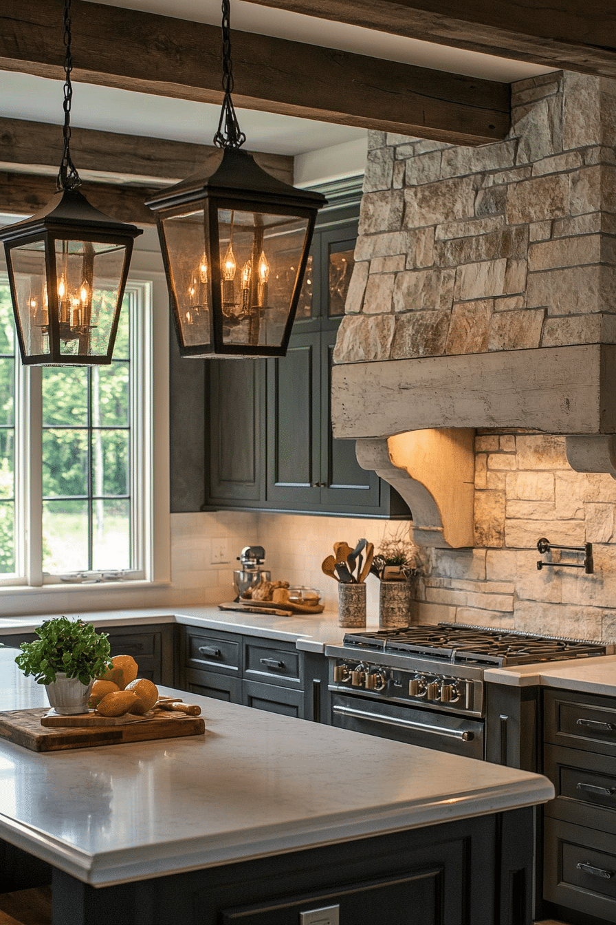 7. Rustic Iron Lantern (Kitchen Lamp Ideas) - Kitchen Lamp Ideas