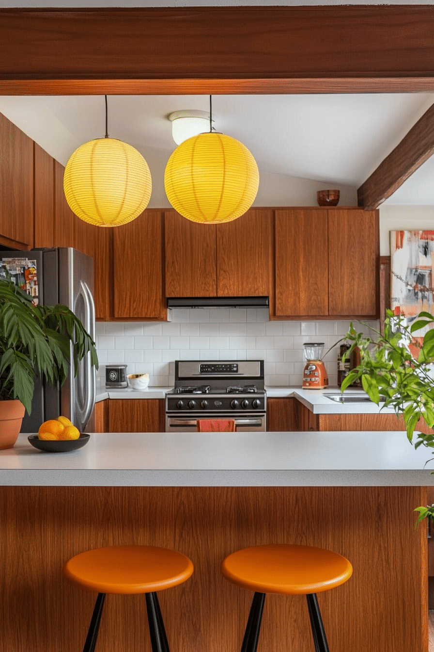 8. Mid-Century Walnut Globe (Kitchen Lamp Ideas) - Kitchen Lamp Ideas