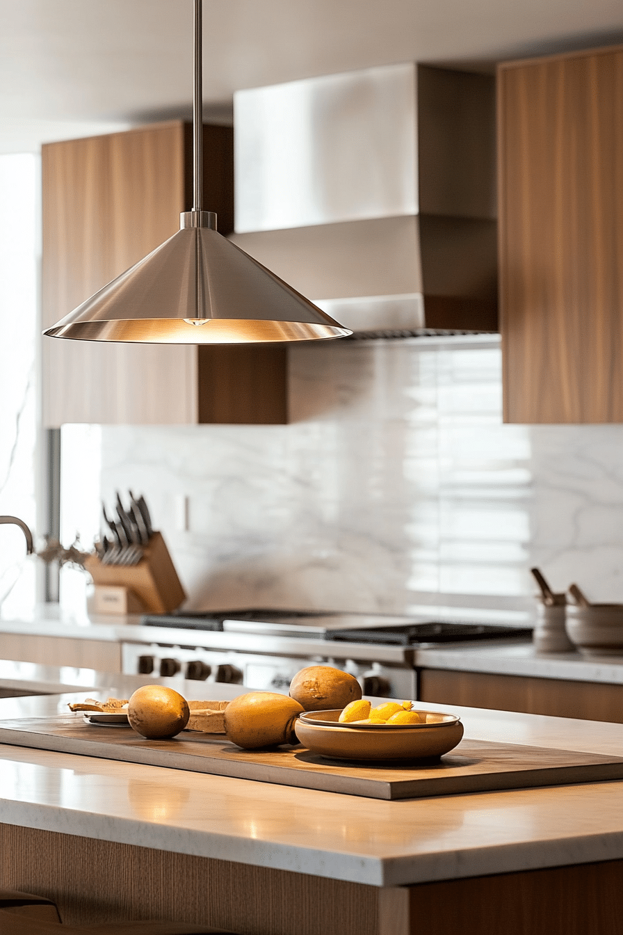 11. Minimalist Silver Disc Pendant (Kitchen Lamp Ideas) - Kitchen Lamp Ideas
