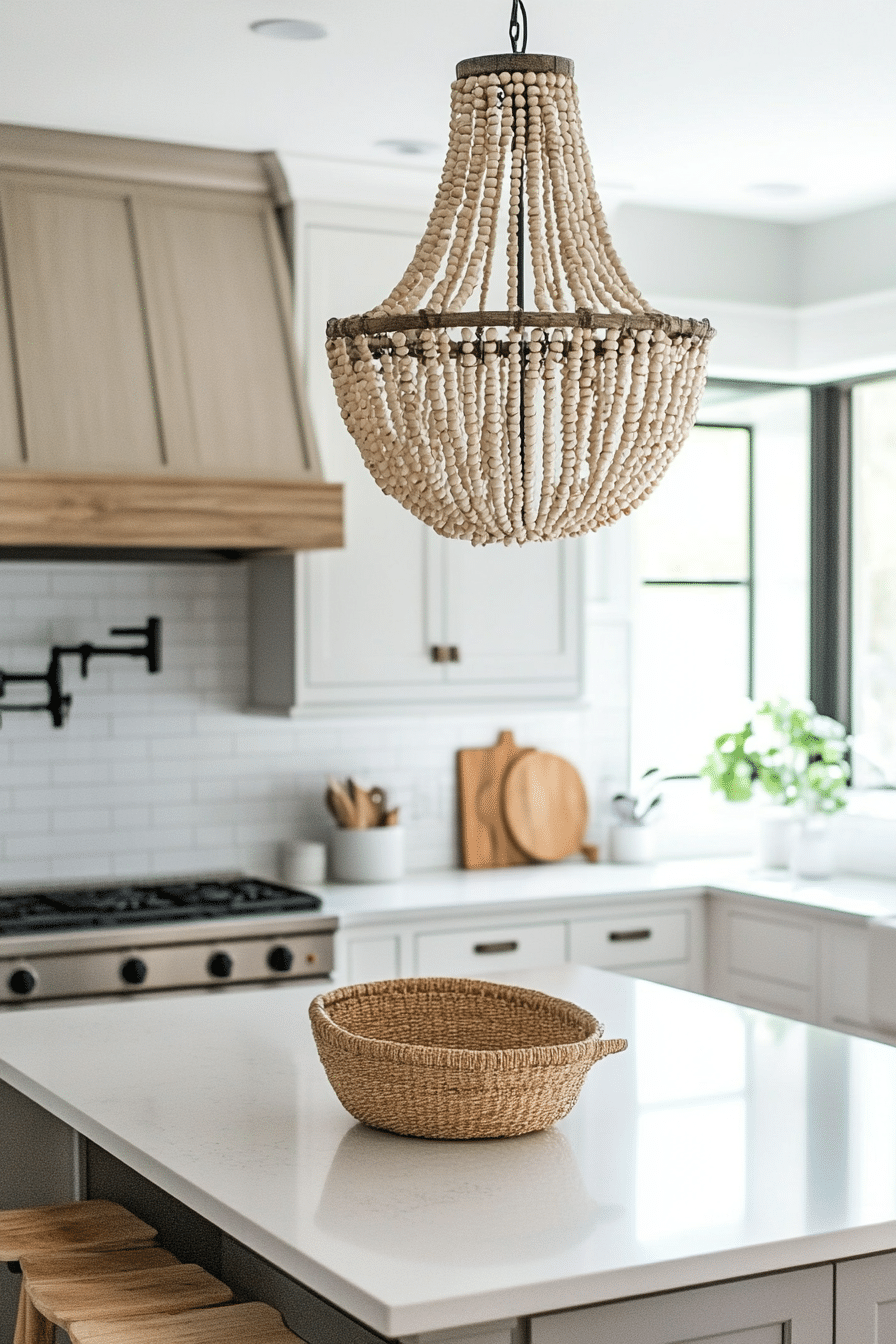 12. Boho Beaded Chandelier (Kitchen Lamp Ideas) - Kitchen Lamp Ideas