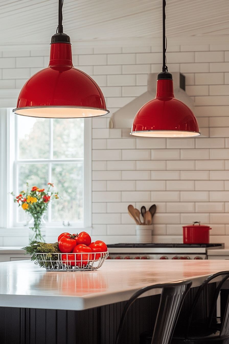 14. Retro Red Diner Lamp (Kitchen Lamp Ideas) - Kitchen Lamp Ideas