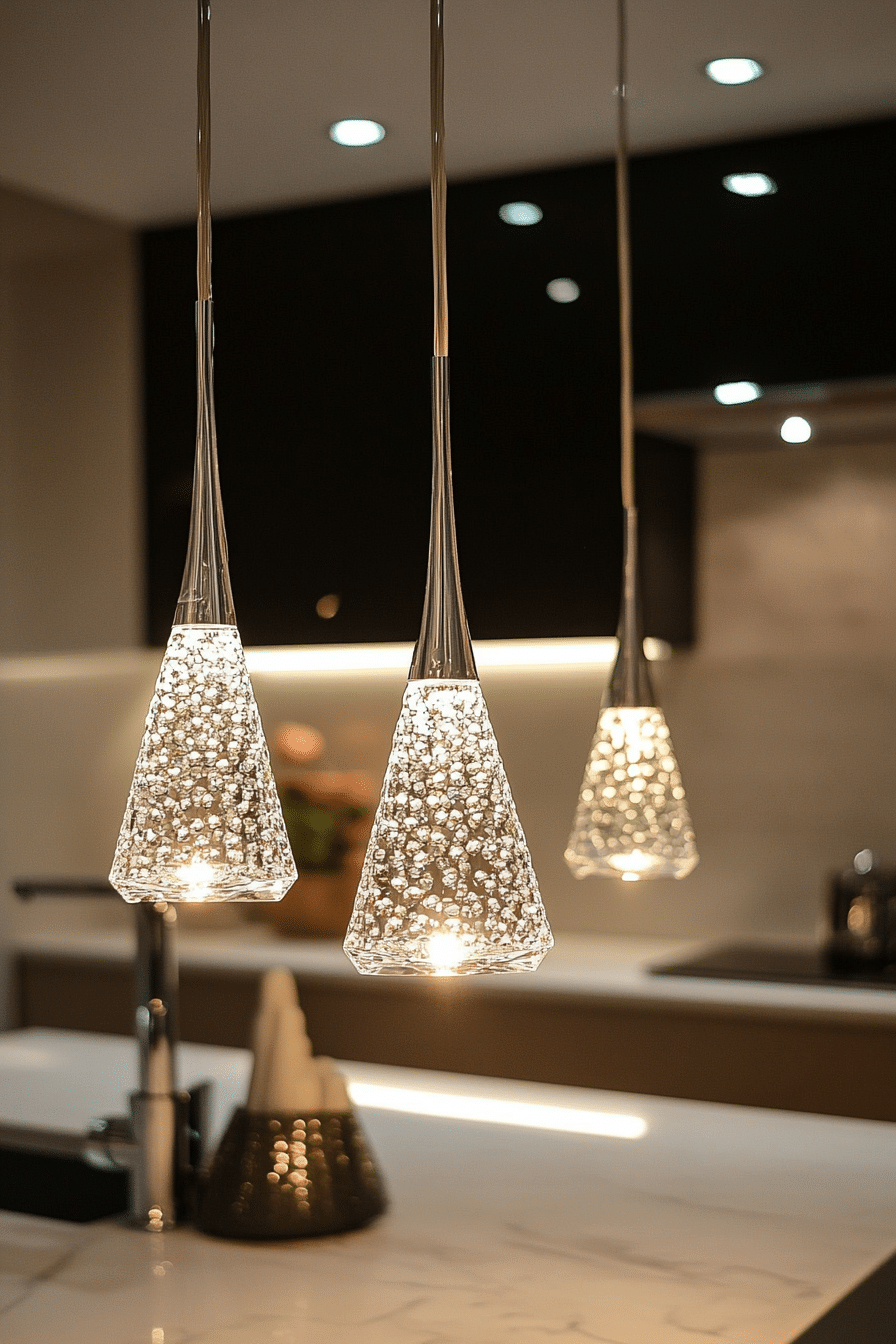 16. Elegant Crystal Drop Light (Kitchen Lamp Ideas) - Kitchen Lamp Ideas