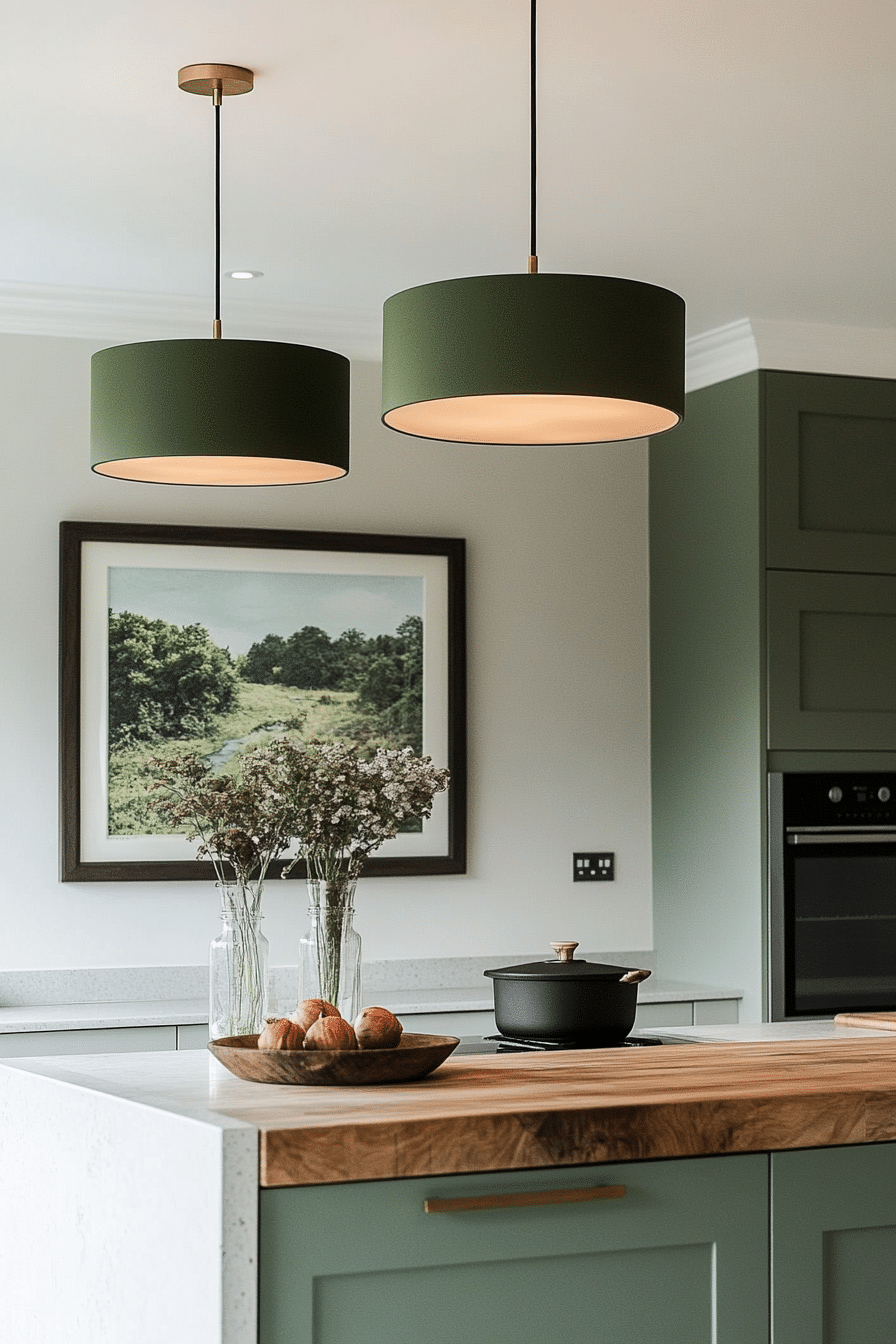 21. Modern Organic Olive Green Pendant (Kitchen Lamp Ideas) - Kitchen Lamp Ideas