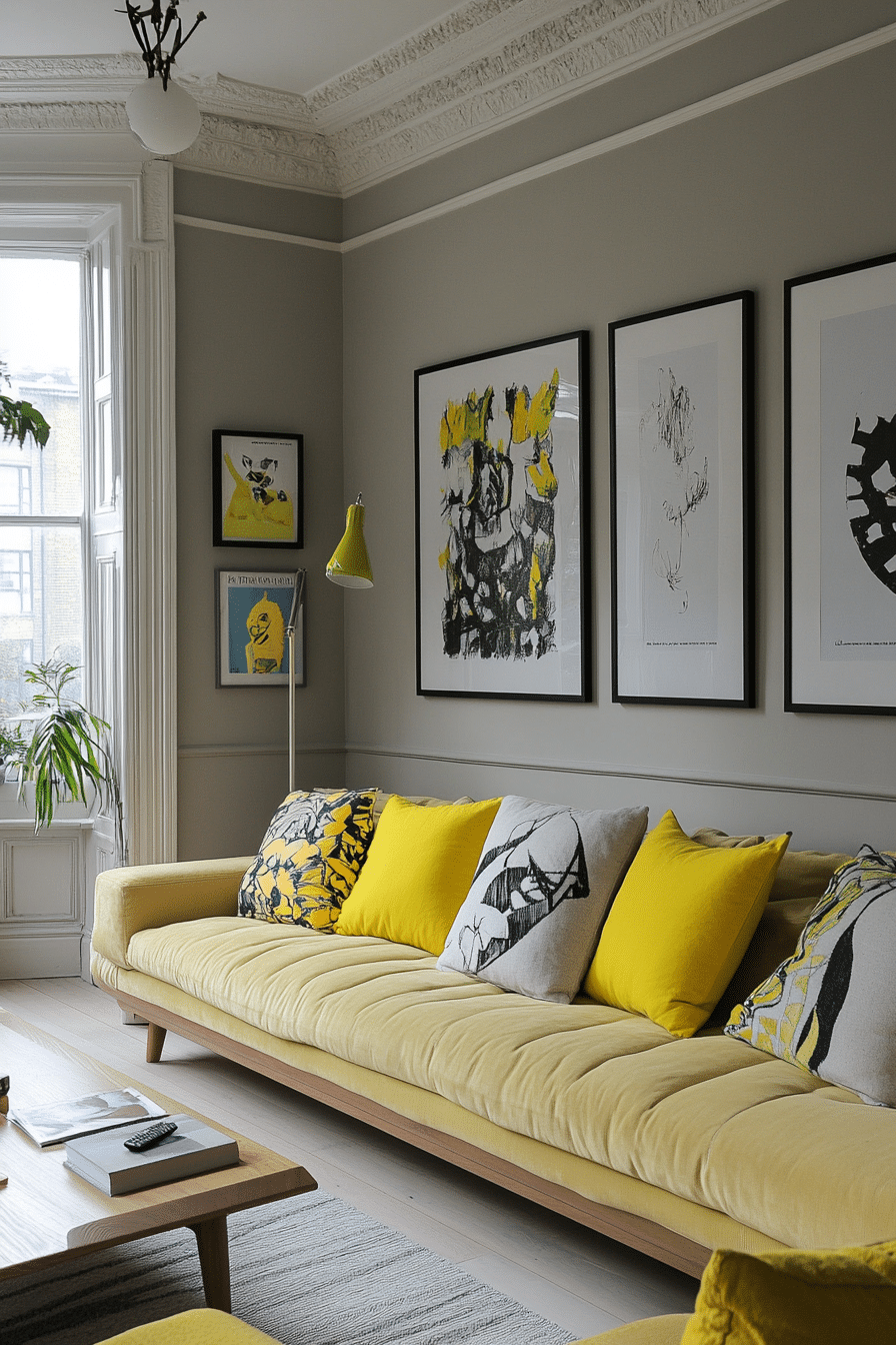 1. Scandinavian Sunshine (Yellow And Grey Living Room Ideas) - Yellow And Grey Living Room Ideas