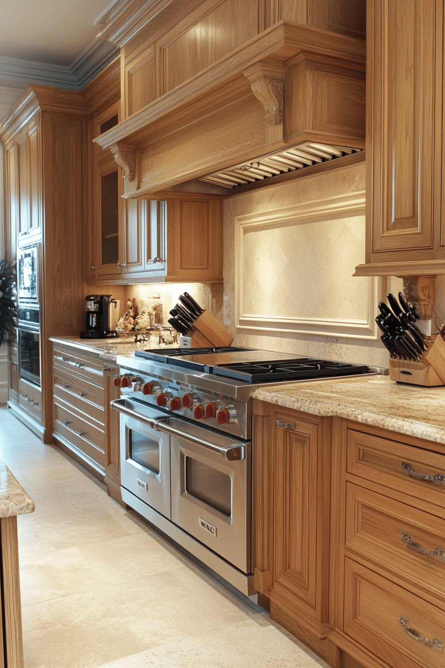 6. Elegant European Oak (Oak Cabinets Kitchen Ideas) - Oak Cabinets Kitchen Ideas