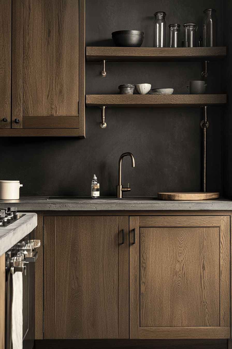 9. Urban Industrial Oak (Oak Cabinets Kitchen Ideas) - Oak Cabinets Kitchen Ideas