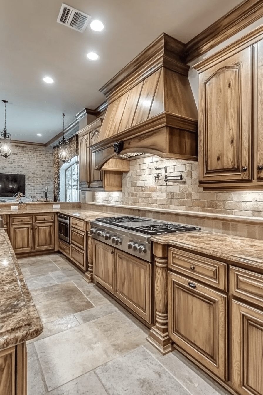 11. Monochrome Oak Elegance (Oak Cabinets Kitchen Ideas) - Oak Cabinets Kitchen Ideas