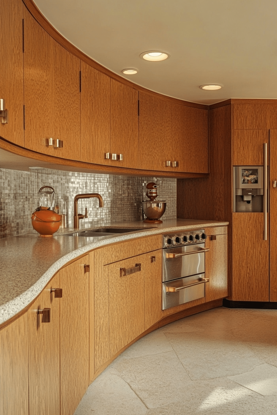 16. Retro Revival Kitchen (Oak Cabinets Kitchen Ideas) - Oak Cabinets Kitchen Ideas