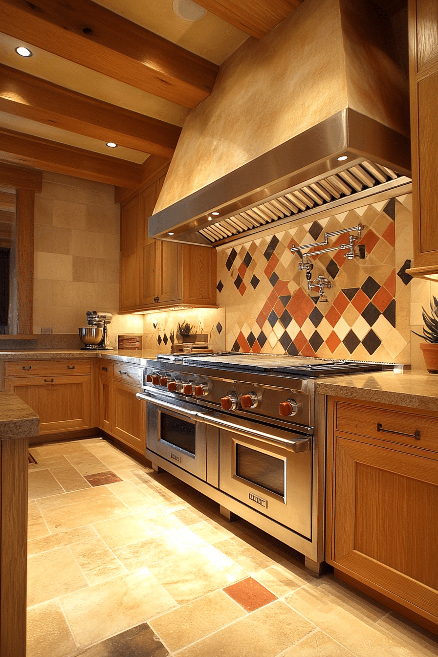 19. Geometric Fusion (Oak Cabinets Kitchen Ideas) - Oak Cabinets Kitchen Ideas