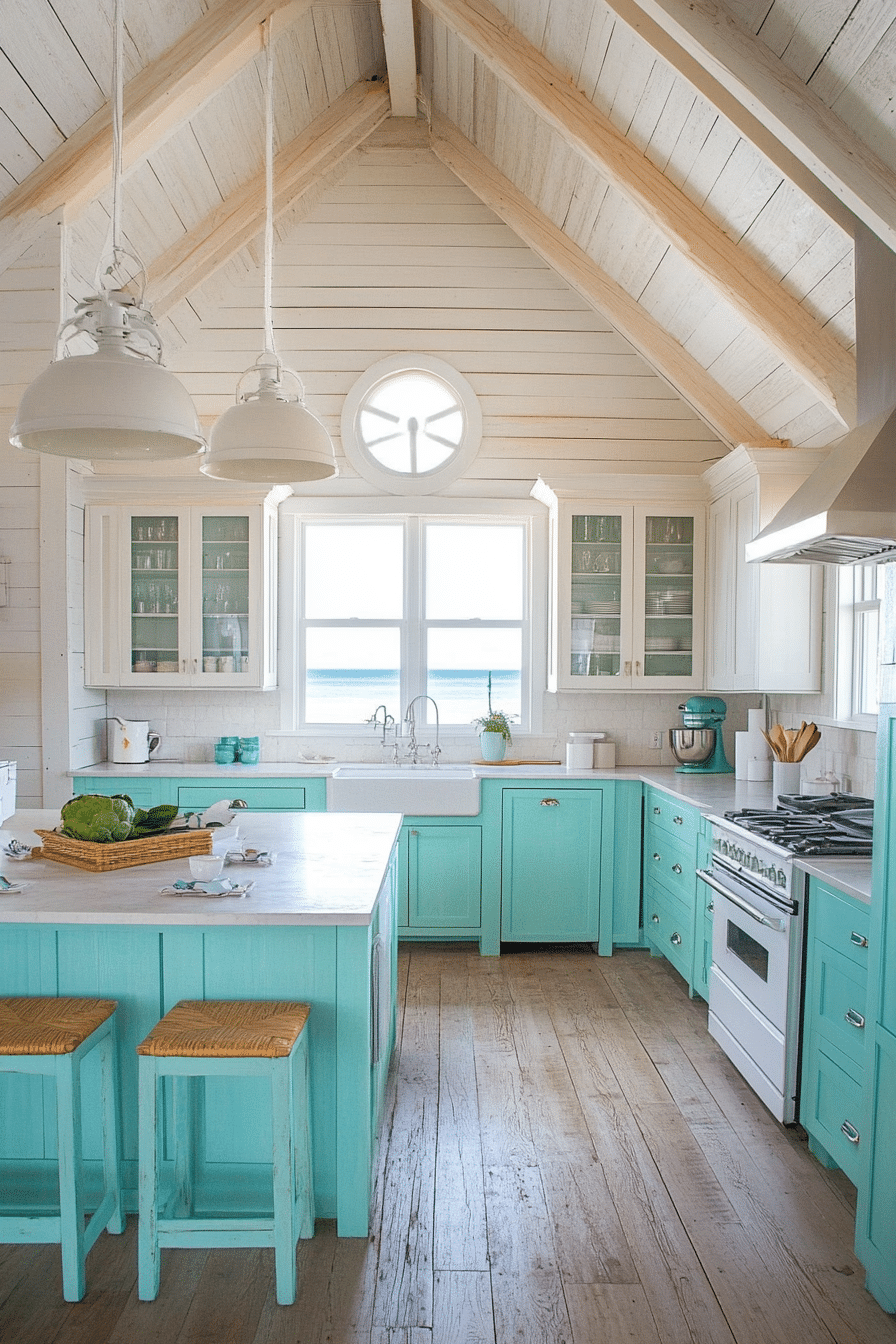 22. Contemporary Coastal (Oak Cabinets Kitchen Ideas) - Oak Cabinets Kitchen Ideas