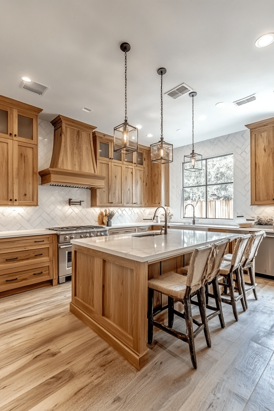 27. Bright Transitional Blend (Oak Cabinets Kitchen Ideas) - Oak Cabinets Kitchen Ideas