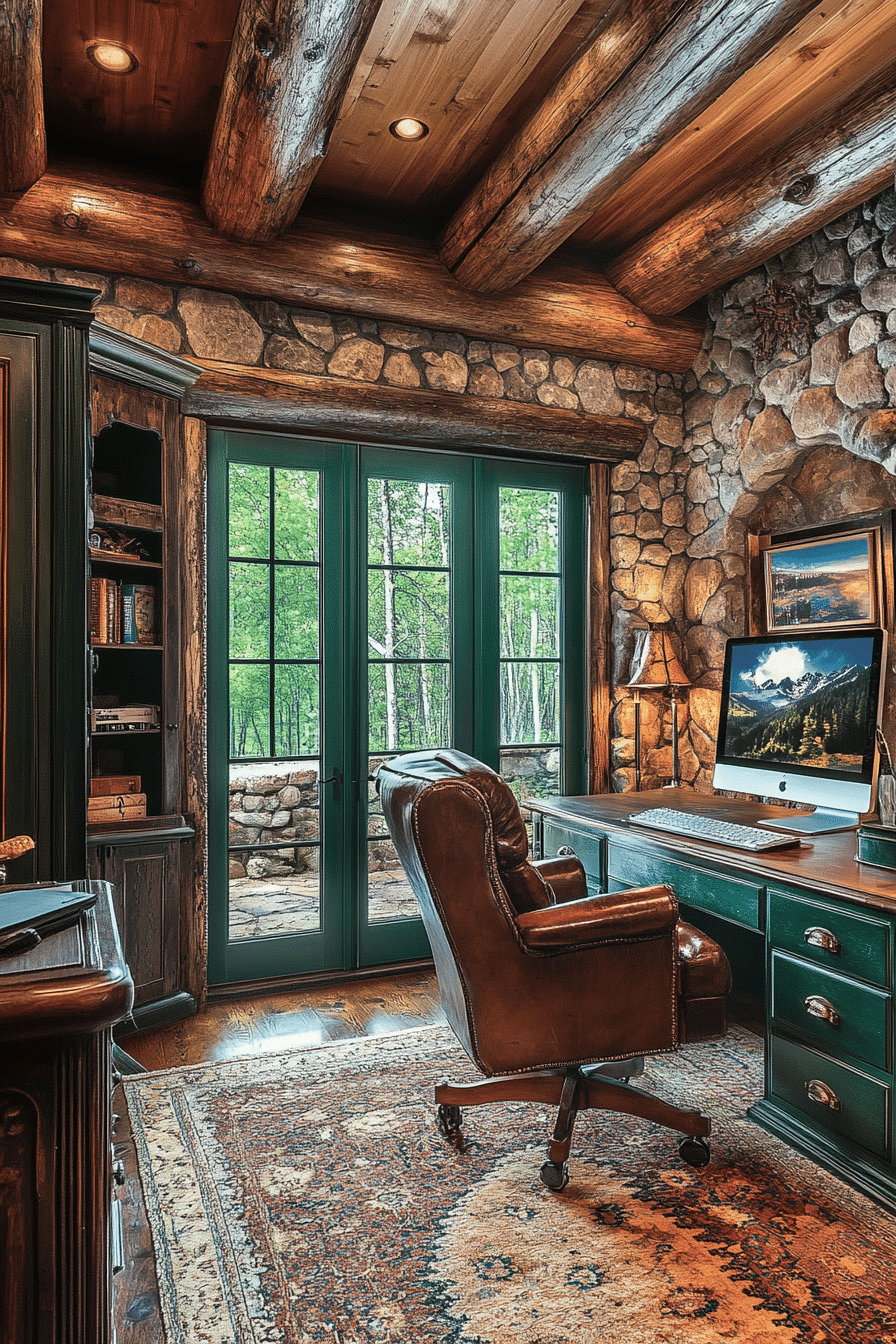 2. Woodland Retreat Office (Rustic Home Office Ideas) - Rustic Home Office Ideas