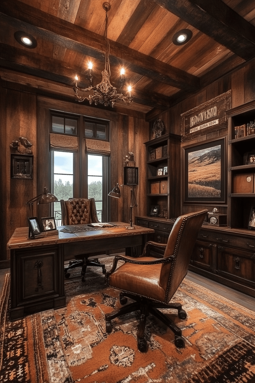 3. Vintage Western Workspace (Rustic Home Office Ideas) - Rustic Home Office Ideas