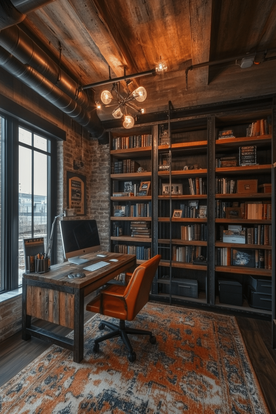 9. Rustic Loft Library (Rustic Home Office Ideas) - Rustic Home Office Ideas