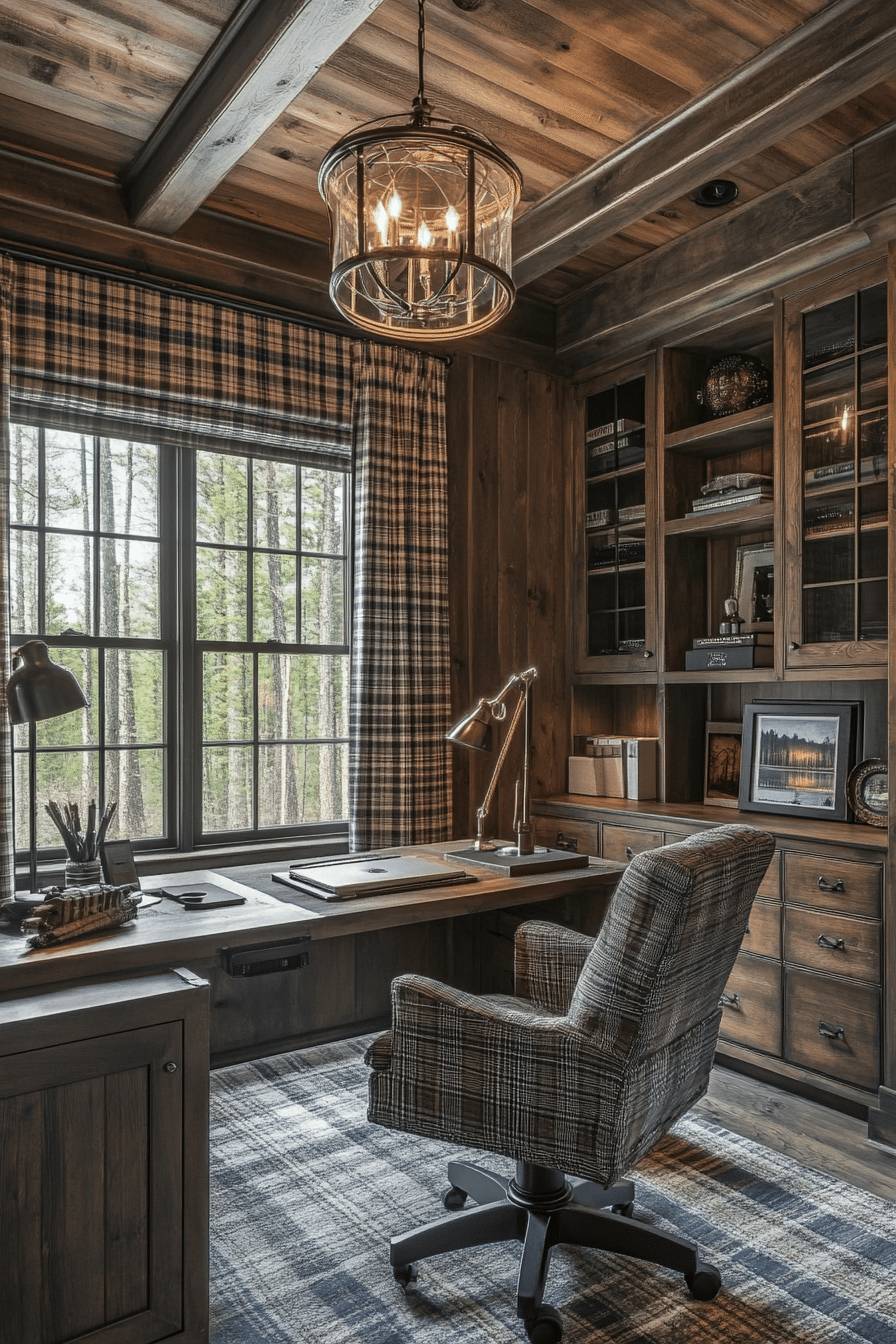 10. Lodge-Style Workspace (Rustic Home Office Ideas) - Rustic Home Office Ideas