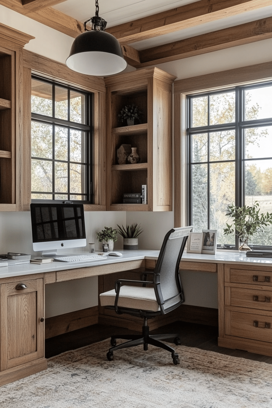 15. Modern Prairie Office (Rustic Home Office Ideas) - Rustic Home Office Ideas