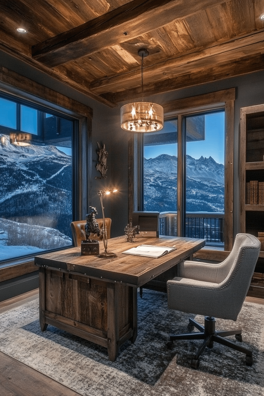 17. Mountain View Office (Rustic Home Office Ideas) - Rustic Home Office Ideas