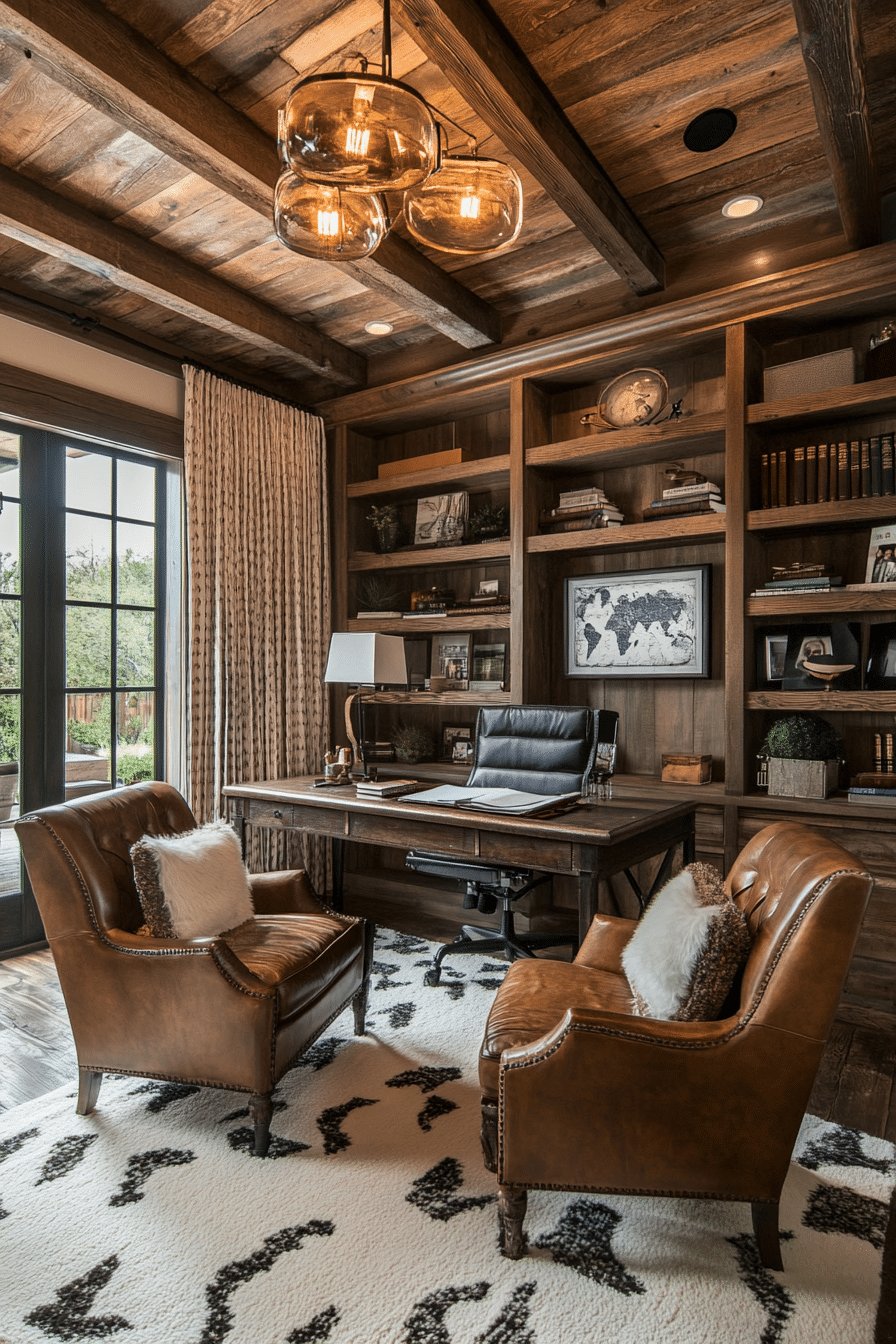 18. Ranch House Study (Rustic Home Office Ideas) - Rustic Home Office Ideas
