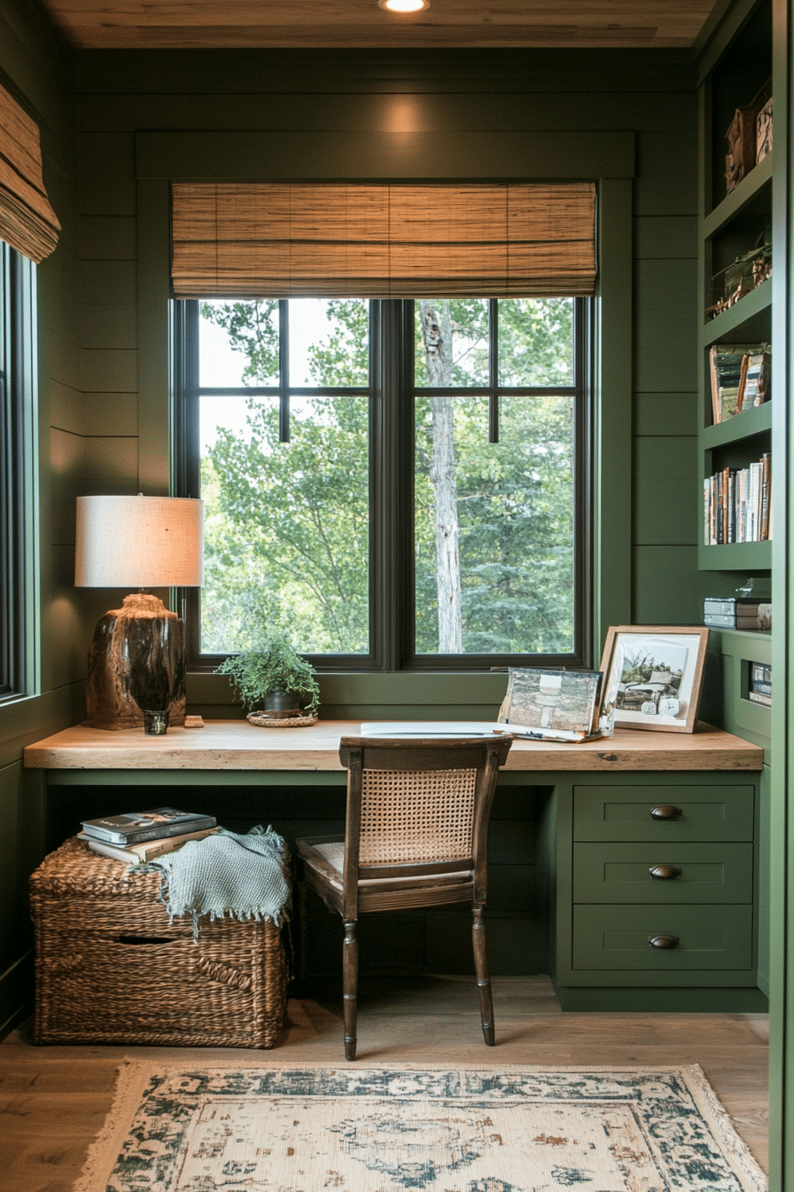 19. Eco-Friendly Rustic Nook (Rustic Home Office Ideas) - Rustic Home Office Ideas