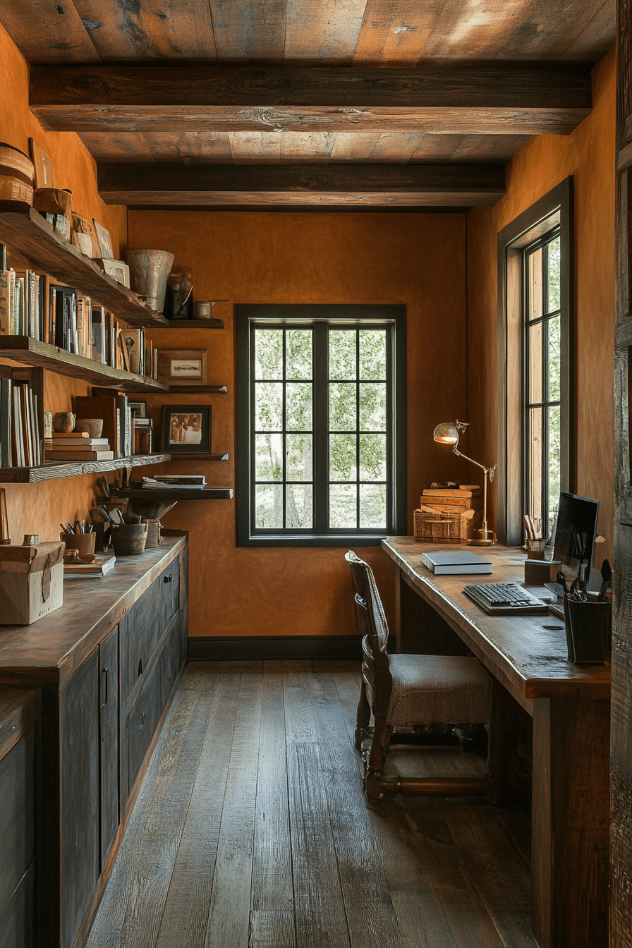 26. Rustic Artist’s Den (Rustic Home Office Ideas) - Rustic Home Office Ideas