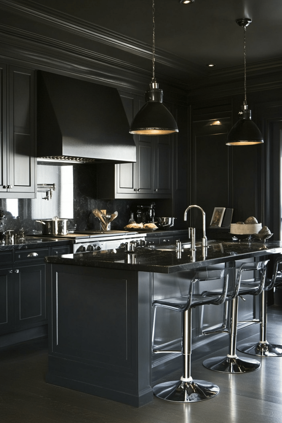 3. Contemporary Graphite Glam (Black And Gray Kitchen Ideas) - Black And Gray Kitchen Ideas