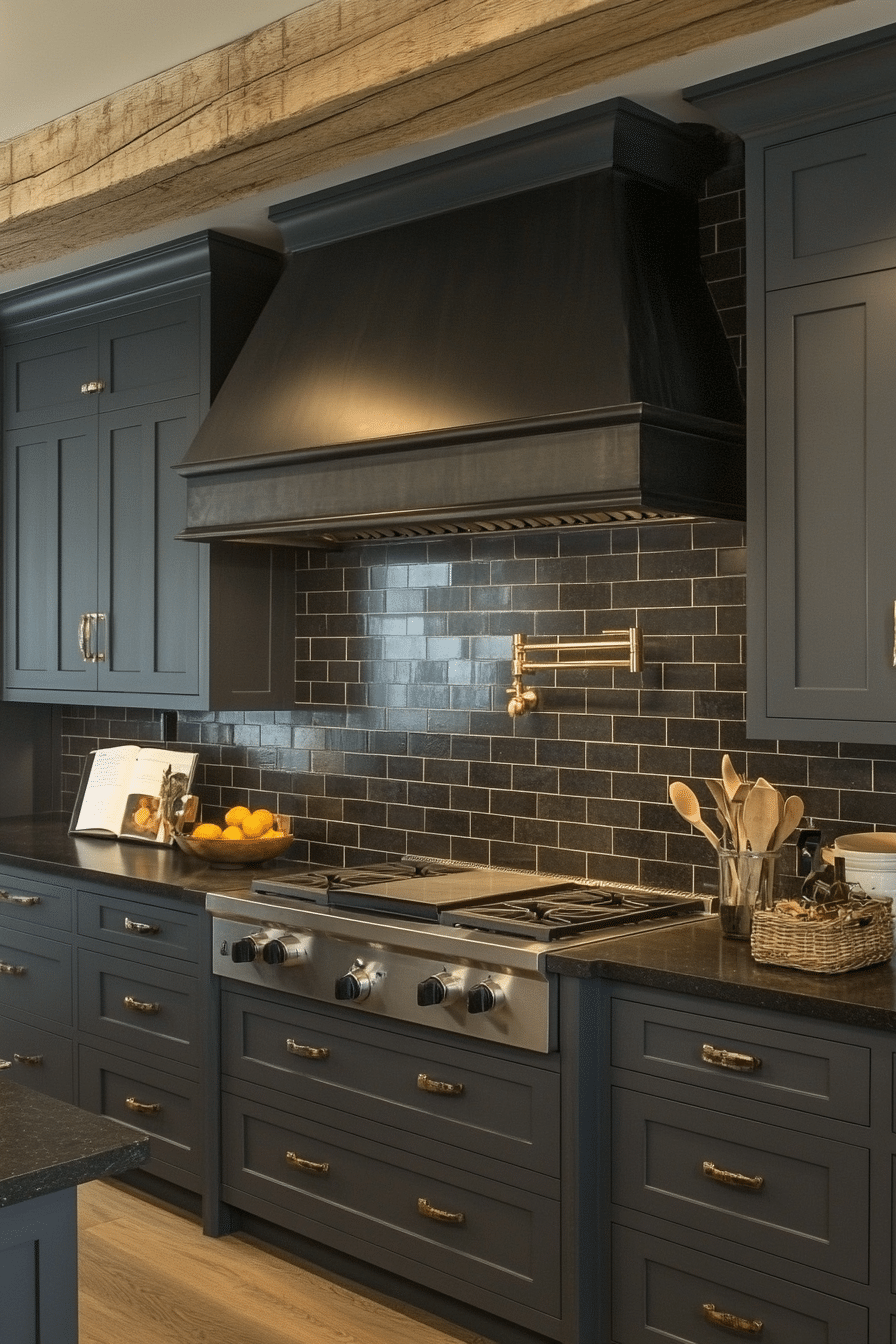 6. Transitional Slate Blend (Black And Gray Kitchen Ideas) - Black And Gray Kitchen Ideas